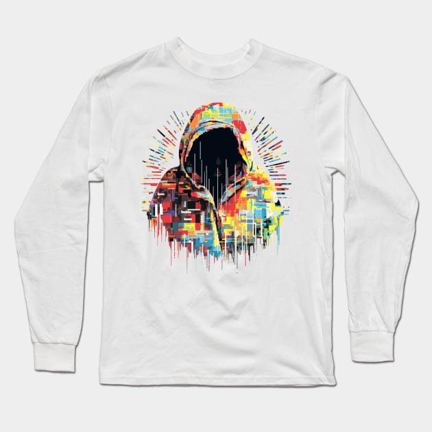 Hacker Game Urbain City Life Mistery Shadow Abstract Long Sleeve T-Shirt by Cubebox